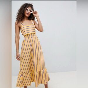 ASOS crop top maxi dress yellow size US 8